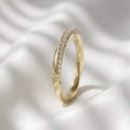 Twisted Diamond Wedding Band 10K 14K Gold Lab Grown Diamond Ring Rope Stackable Band Minimalist Anniversary Ring