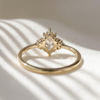 0.57 CTW Marquise Lab Grown Diamond Engagement Ring 14K Gold Promise Ring Minimalist Diamond Ring Marquise Bridal Ring Gift for Her