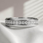 Men’s Lab Diamond Band Ring Sterling Silver Gold Vermeil 6mm Wedding Band Comfort Fit Diamond Ring Anniversary Gift for Him