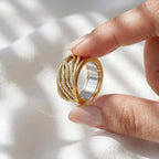 Wavy Smart Ring Jacket for Oura Ring 4 & 5 Moissanite Ring Cover