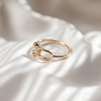 Minimalist Hardware Link Diamond Ring 14K Gold Lab Grown Diamond Pavé Ring Modern Link Engagement Promise Ring