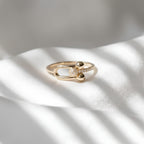 Minimalist Hardware Link Diamond Ring 14K Gold Lab Grown Diamond Pavé Ring Modern Link Engagement Promise Ring