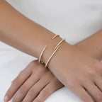 Lab Grown Diamond Open Cuff Bracelet 14K 18K Solid Gold Diamond Bangle Bracelet Minimalist Luxury Cuff IGI Certified Anniversary Gift