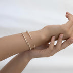 Lab Grown Diamond Open Cuff Bracelet 14K 18K Solid Gold Diamond Bangle Bracelet Minimalist Luxury Cuff IGI Certified Anniversary Gift