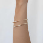 Lab Grown Diamond Open Cuff Bracelet Sterling Silver Gold Vermeil Diamond Bangle Bracelet Minimalist Luxury Cuff Anniversary Gift for Her