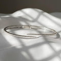 Lab Grown Diamond Open Cuff Bracelet Sterling Silver Gold Vermeil Diamond Bangle Bracelet Minimalist Luxury Cuff Anniversary Gift for Her