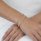 Lab Grown Diamond Open Cuff Bracelet Sterling Silver Gold Vermeil Diamond Bangle Bracelet Minimalist Luxury Cuff Anniversary Gift for Her